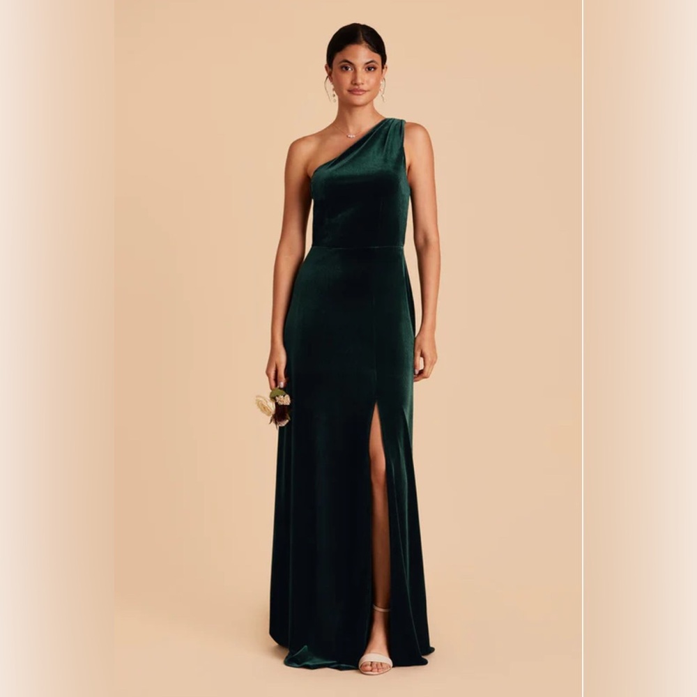 Kira Dress With Slit Emerald Velvet